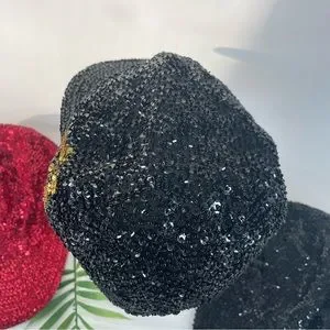 VTG Hurry Up Womens 80’s Sequin Baseball Caps Lot of 3 Disco Rave Black Red Gold Hurry Up | Accessories | Vtg Hurry Up Womens 8s Sequin  main image 3